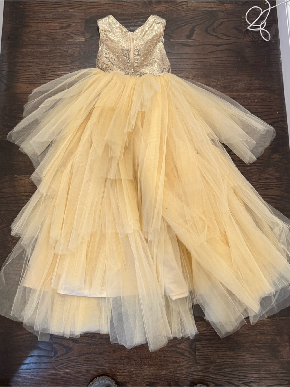 Girls' Cream Tulle Party Dress
